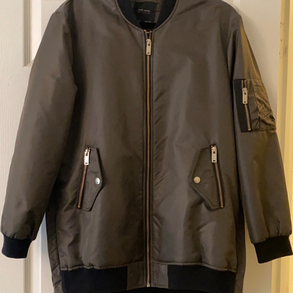 ZARA Oversized  Olive Bomber Jacket